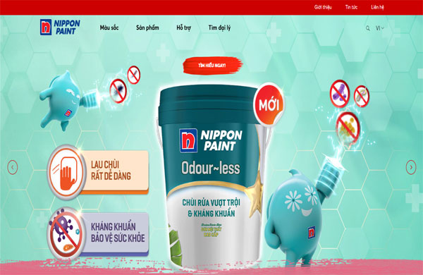 mẫu thiết kế website bán sơn thu hút